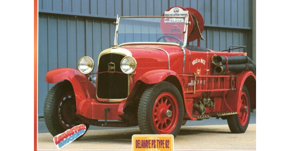 Camion De Pompiers Delahaye Charles Rossignol 1920/30 - Tôle - Dans Son Jus